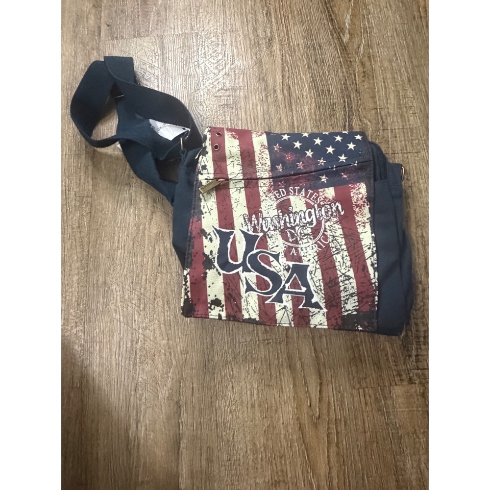 Robin Ruth Washington DC USA Messenger Bag American Flag Canvas Crossbody NEW
